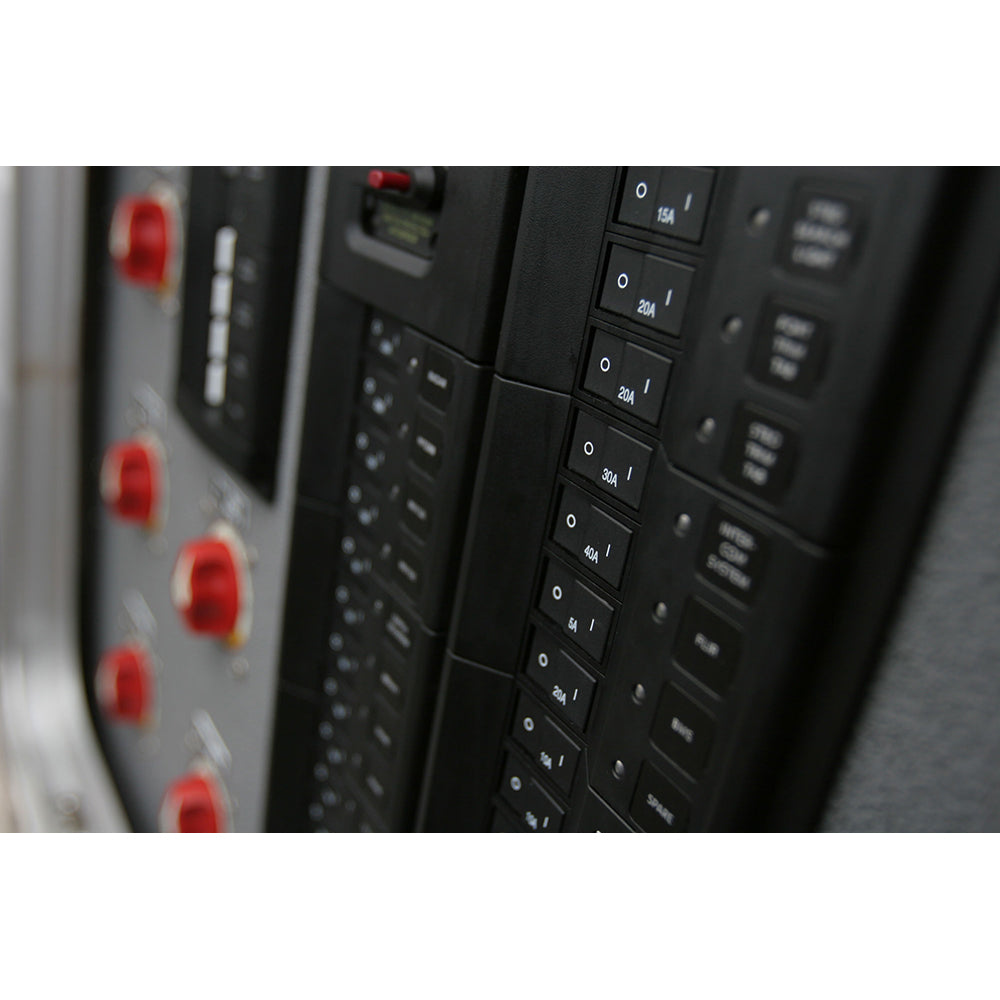 Blue Sea 7407 Single Pole Small Case 2" Flat Rocker Circuit Breaker  -  40 Amp OutdoorUp