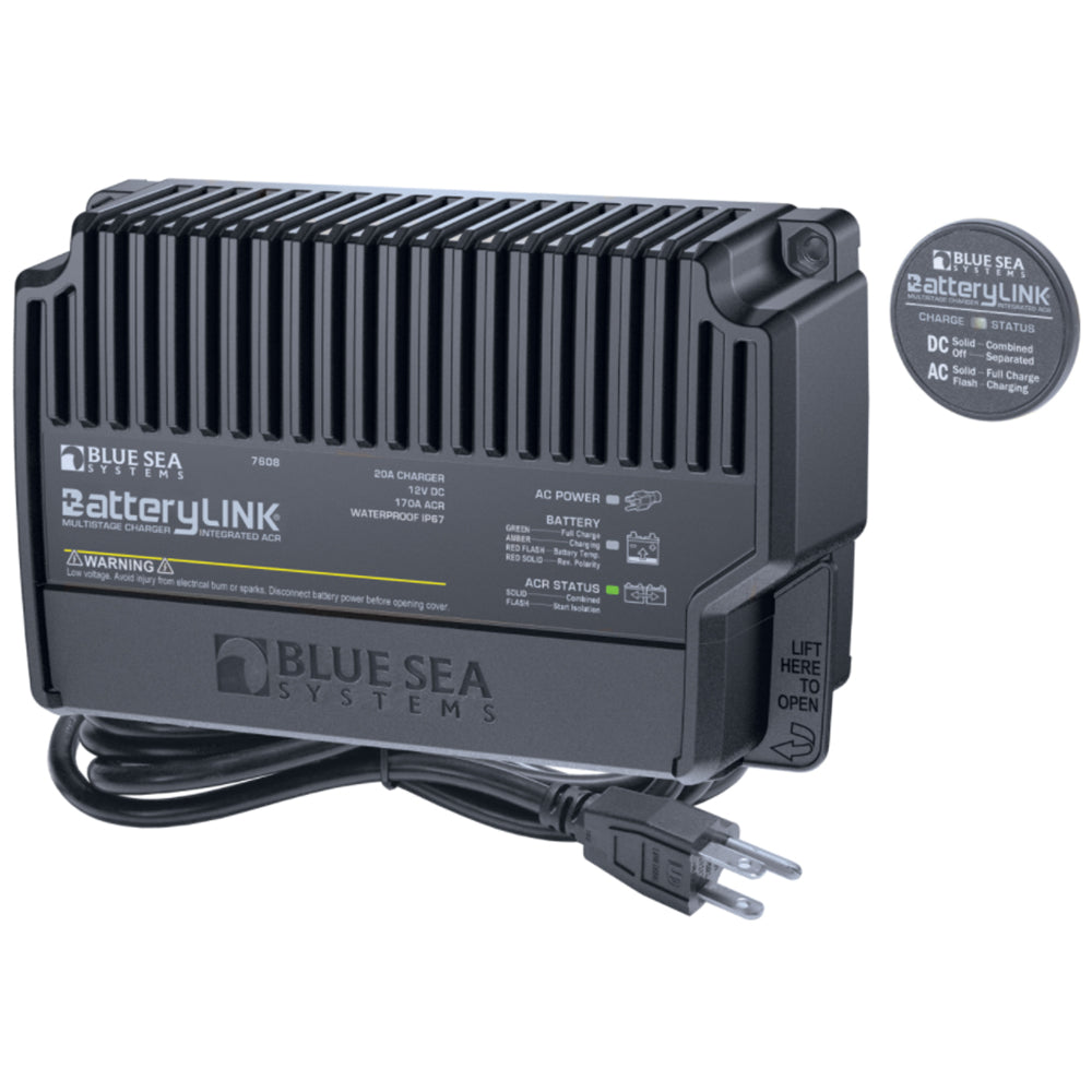 Blue Sea 7608 BatteryLink Charger (North America) - 12V - 20Amp - 2 Bank OutdoorUp