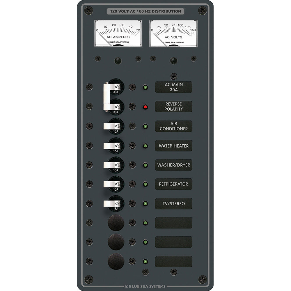 Blue Sea 8074 AC Main +8 Positions Toggle Circuit Breaker Panel - White Switches OutdoorUp