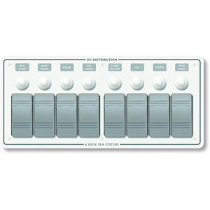 Blue Sea 8271 Water Resistant Panel - 8 Position - White - Horizontal Mount OutdoorUp