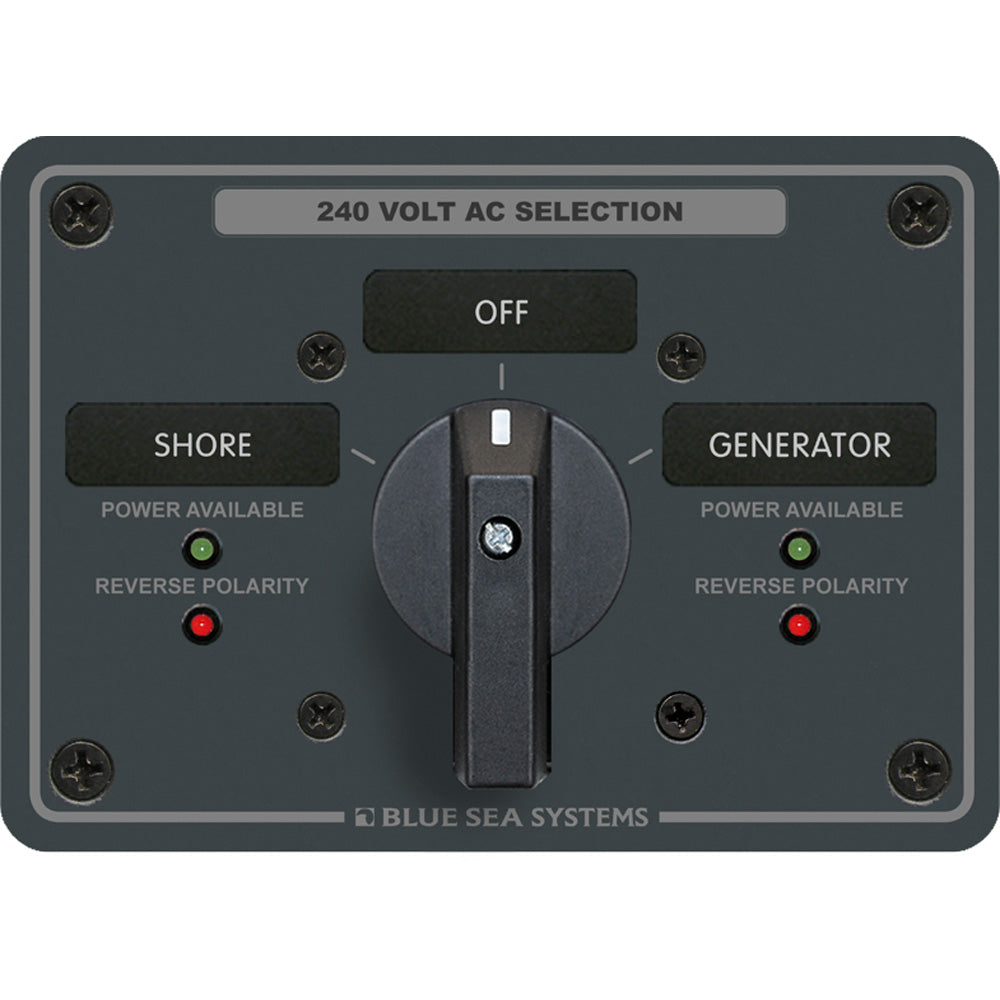 Blue Sea 8363 AC Rotary Switch Panel 65 Ampere 2 Positions + OFF, 3 Pole OutdoorUp