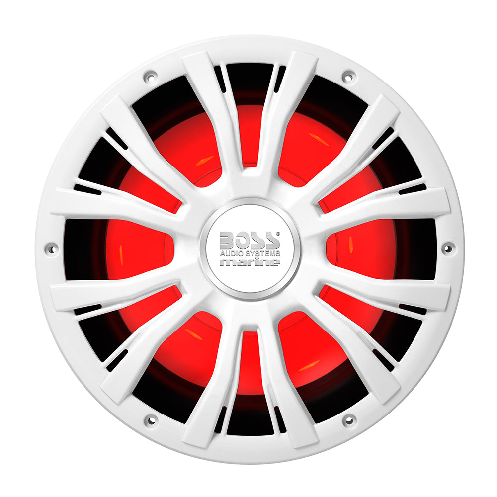 Boss Audio 10" MRG10W Subwoofer w/RGB Lighting - White - 800W OutdoorUp