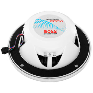 Boss Audio 6.5" MRGB65 Speakers w/RGB Lighting - White - 200W OutdoorUp