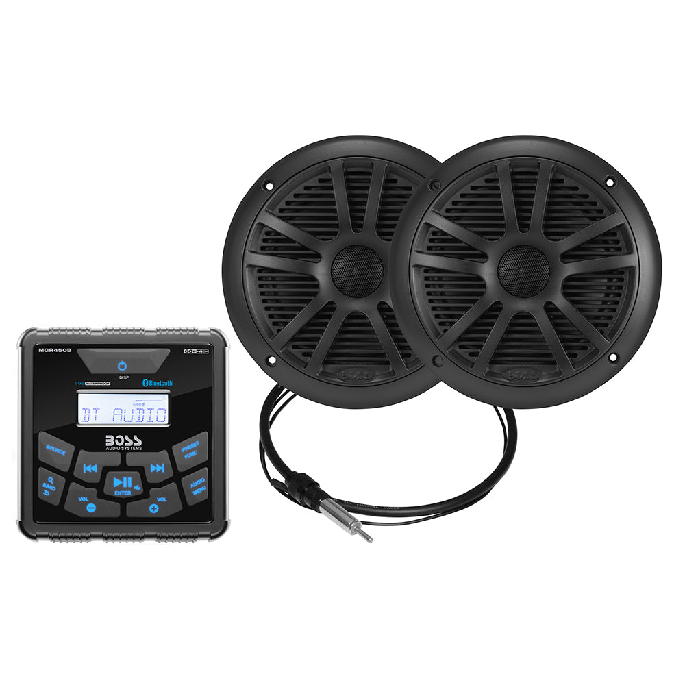 Boss Audio MCKGB450B.6 Marine Stereo  6.5" Speaker Kit - Black OutdoorUp