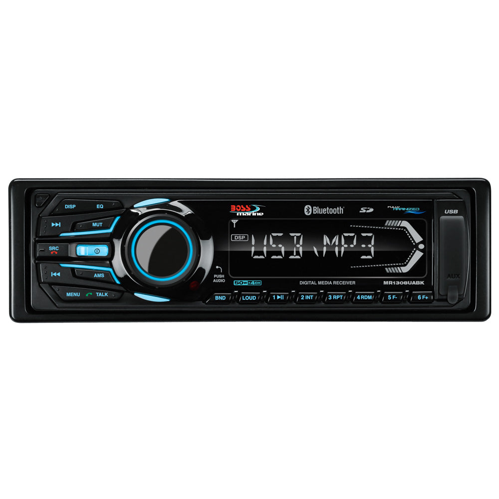 Boss Audio MR1308UABK Bluetooth - Fully Marinized MP3-Compatible Digital Media Receiver w/USB  SD Memory Card Ports  Aux Input OutdoorUp