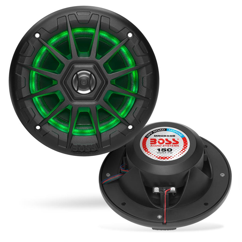 Boss Audio MRGB55B 5.25" Marine Speakers w/RGB Lighting - Black OutdoorUp