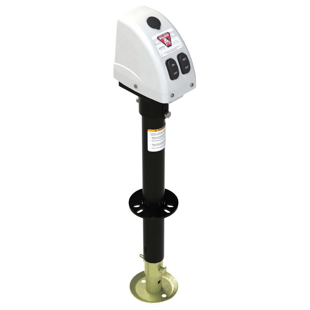 Bulldog 3,500lbs A-Frame RV Jack w/Powered Drive - 12V - White Cover OutdoorUp