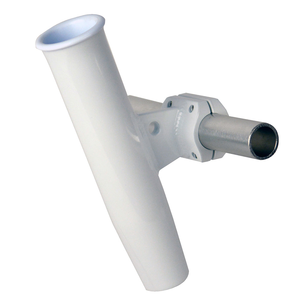 C. E. Smith Aluminum Horizontal Clamp-On Rod Holder 1-5/16" OD White - Powdercoat w/Sleeve OutdoorUp