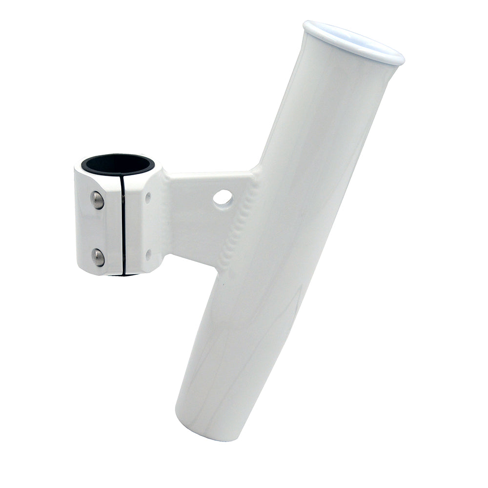 C.E. Smith Aluminum Vertical Clamp-On Rod Holder 1-2/3" OD White Powdercoat w/Sleeve OutdoorUp