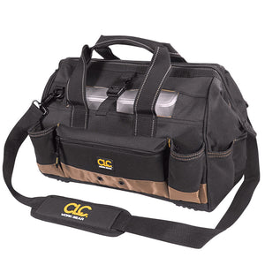 CLC 1534 Tool Bag w/Top-Side Plastic Parts Tray - 16" OutdoorUp