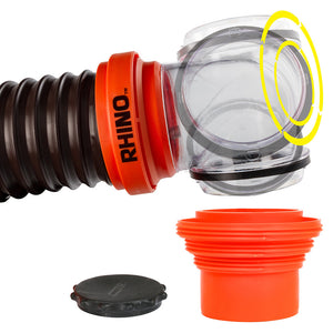 Camco RhinoFLEX 15 Sewer Hose Kit w/4 In 1 Elbow Caps OutdoorUp