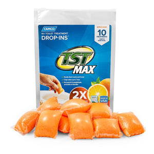 Camco TST MAX Orange RV Toilet Treatment Drop-Ins *10-Pack OutdoorUp