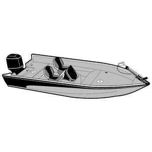 Carver Performance Poly-Guard Styled-to-Fit Boat Cover f/15.5 V-Hull Side Console Fishing Boats - Grey OutdoorUp