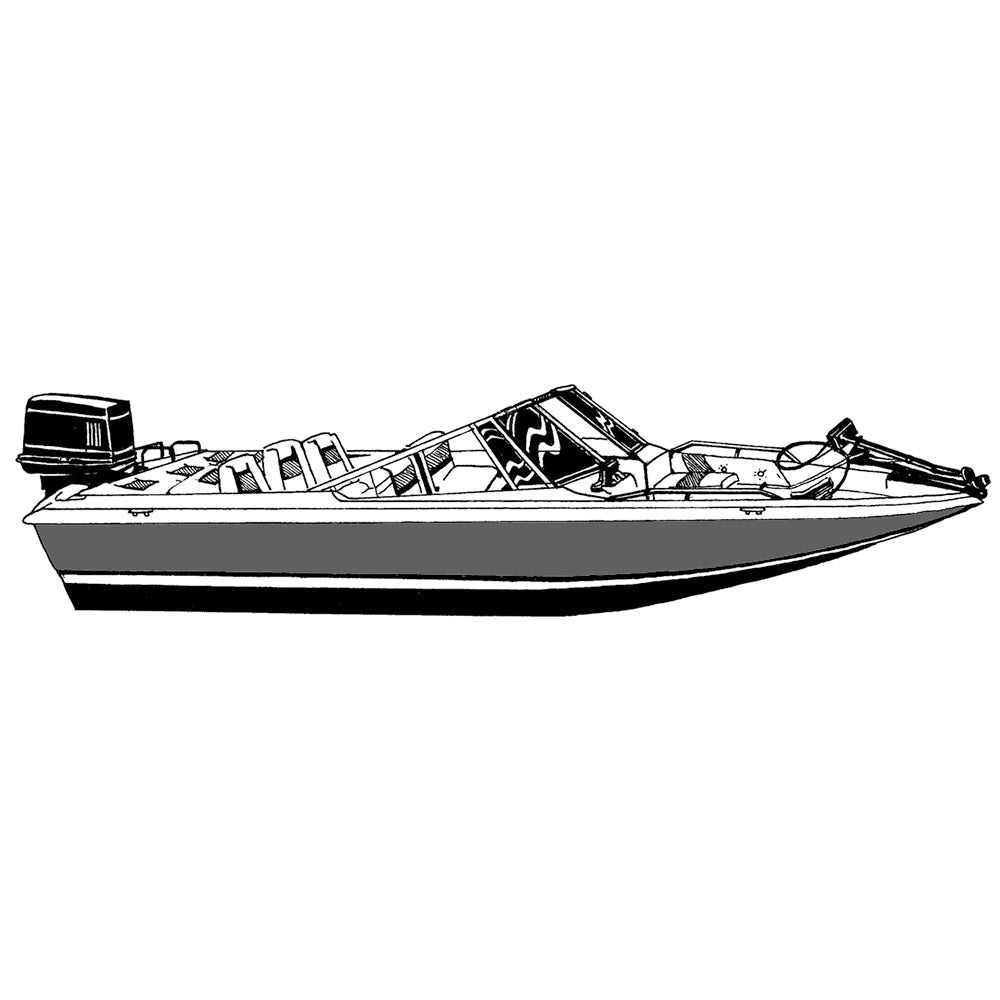 Carver Performance Poly-Guard Styled-to-Fit Boat Cover f/19.5 Fish  Ski Style Boats w/Walk-Thru Windshield - Grey OutdoorUp