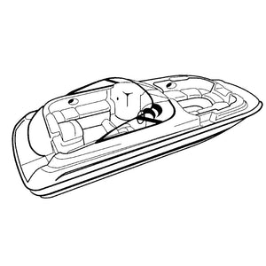 Carver Performance Poly-Guard Styled-to-Fit Boat Cover f/20.5 Sterndrive Deck Boats w/Walk-Thru Windshield - Grey OutdoorUp