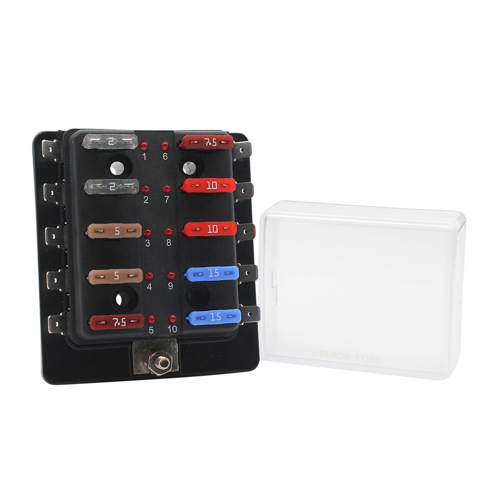 Cole Hersee Standard 10 ATO Fuse Block w/LED Indicators OutdoorUp