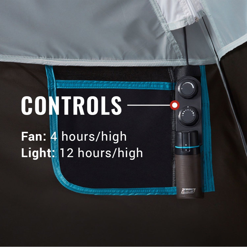 Coleman OneSource Rechargeable 4-Person Camping Dome Tent w/Airflow System  LED Lighting OutdoorUp