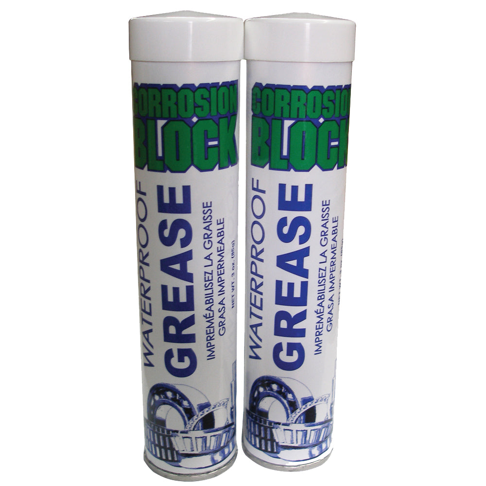 Corrosion Block High Performance Waterproof Grease - (2) 3oz Cartridges - Non-Hazmat, Non-Flammable  Non-Toxic OutdoorUp