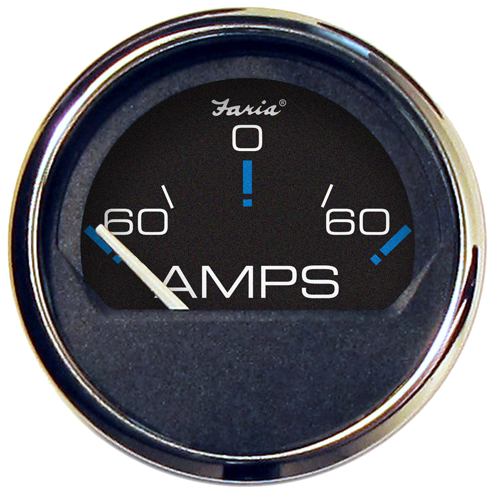 Faria Chesapeake Black 2" Ammeter Gauge (-60 to +60 AMPS) OutdoorUp