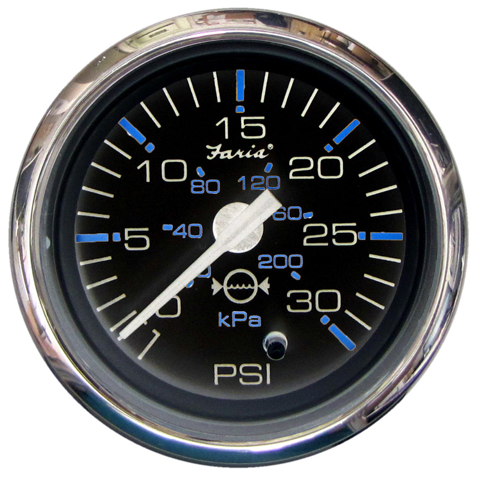 Faria Chesapeake Black 2" Water Pressure Gauge (30 PSI) OutdoorUp