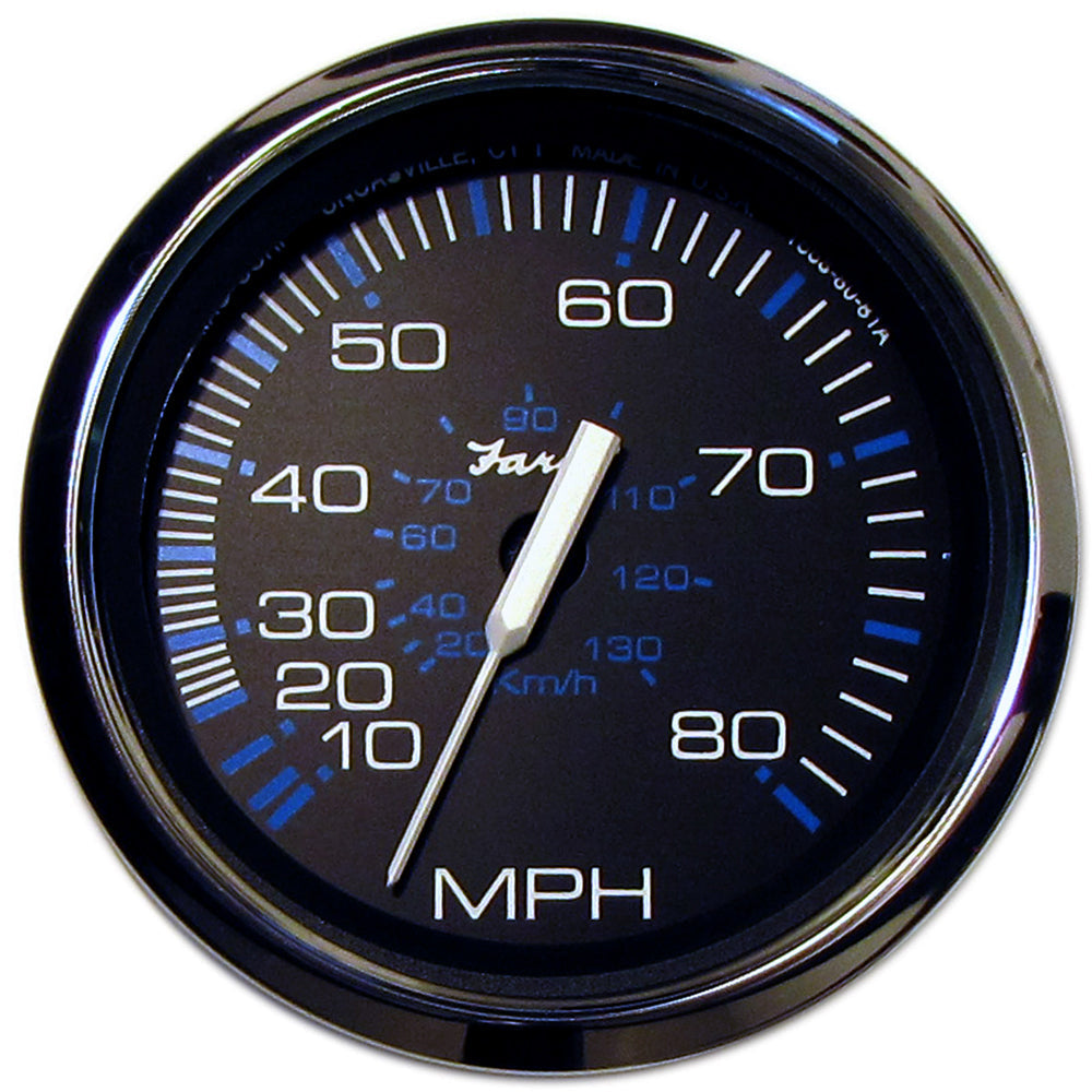 Faria Chesapeake Black 4" Speedometer - 80MPH (Pitot) OutdoorUp