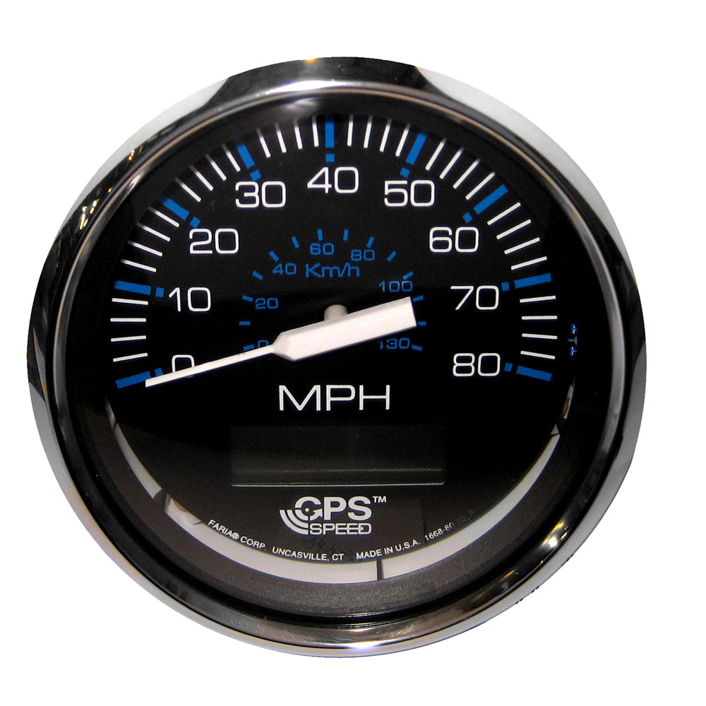 Faria Chesapeake Black 4" Speedometer w/ LCD Heading Display - 80MPH (GPS) OutdoorUp