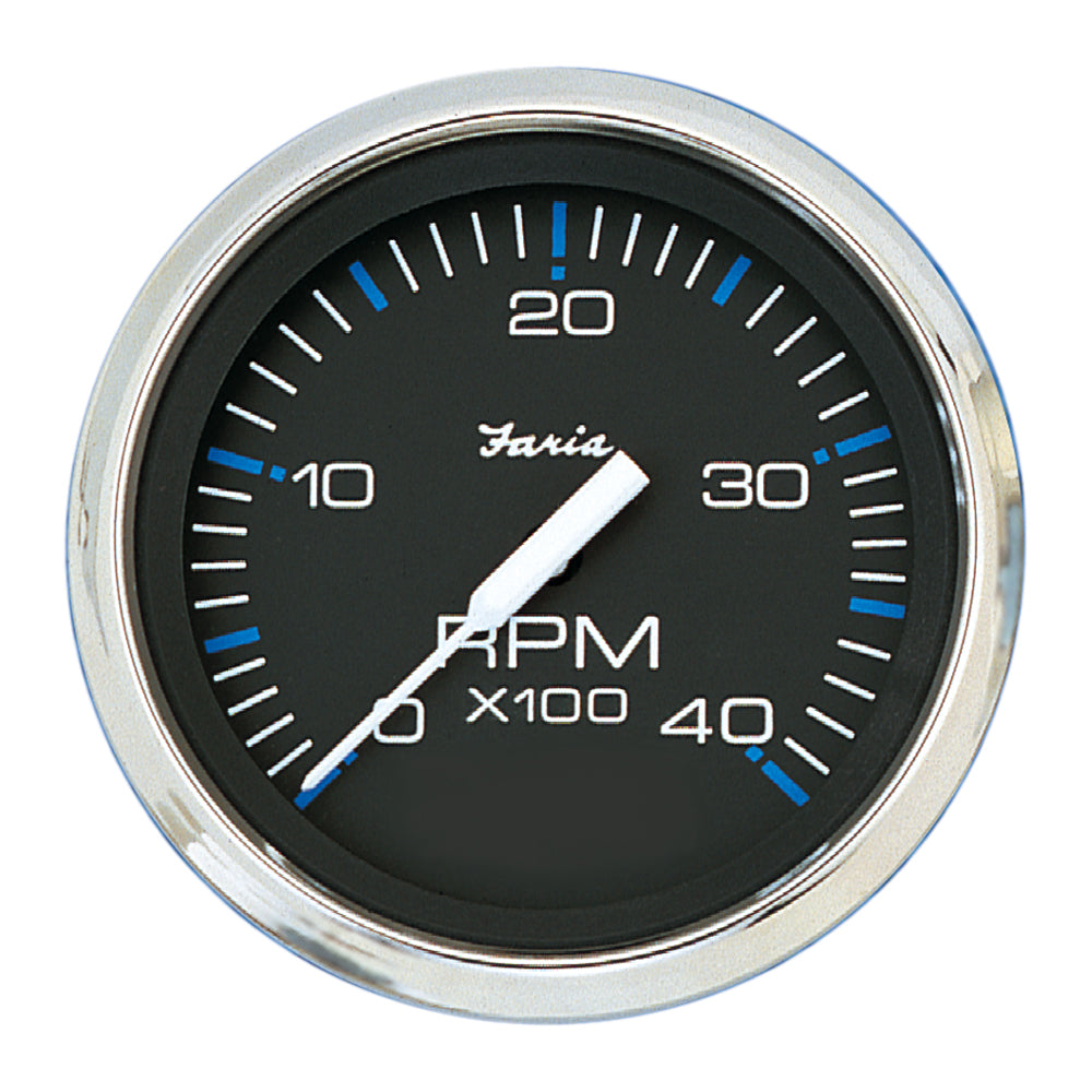 Faria Chesapeake Black 4" Tachometer - 4000 RPM (Diesel) OutdoorUp