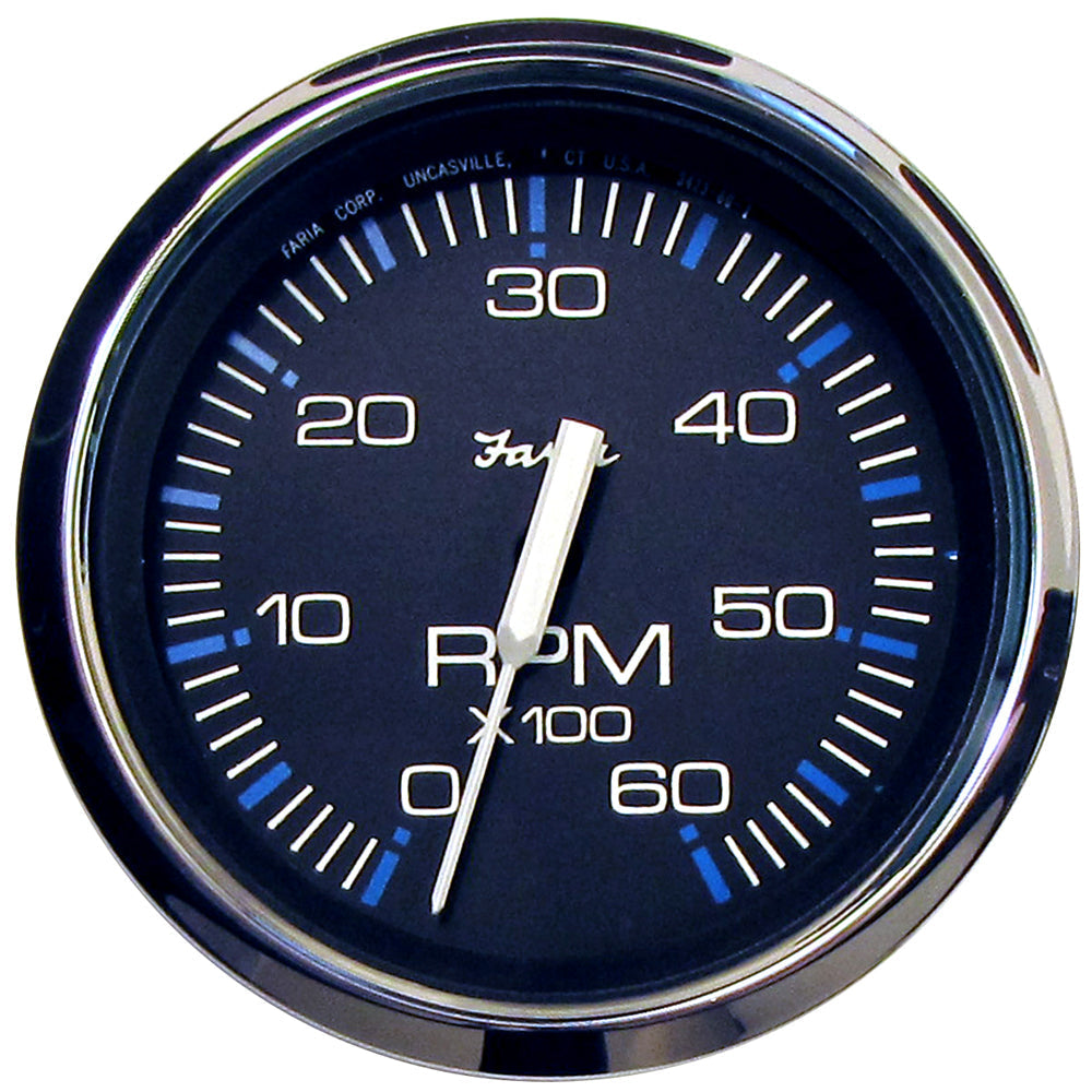 Faria Chesapeake Black 4" Tachometer - 6000 RPM (Gas) (Inboard  I/O) OutdoorUp