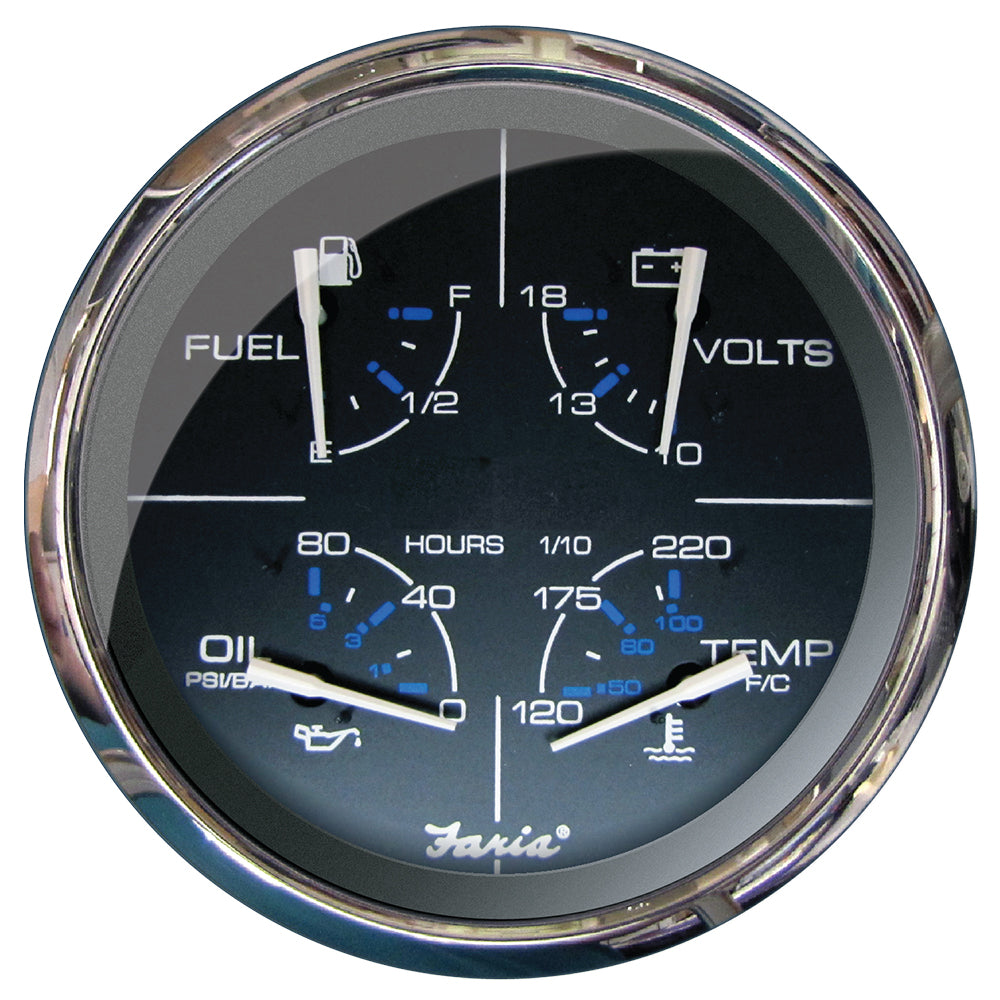 Faria Chesapeake Black 5" Multifunction Gauge OutdoorUp