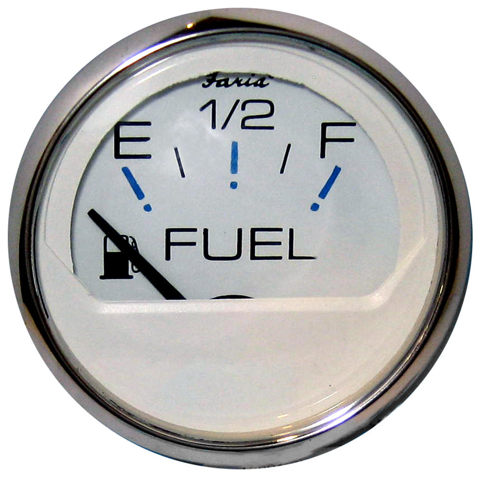 Faria Chesapeake White SS 2" Fuel Level Gauge (E-1/2-F) OutdoorUp