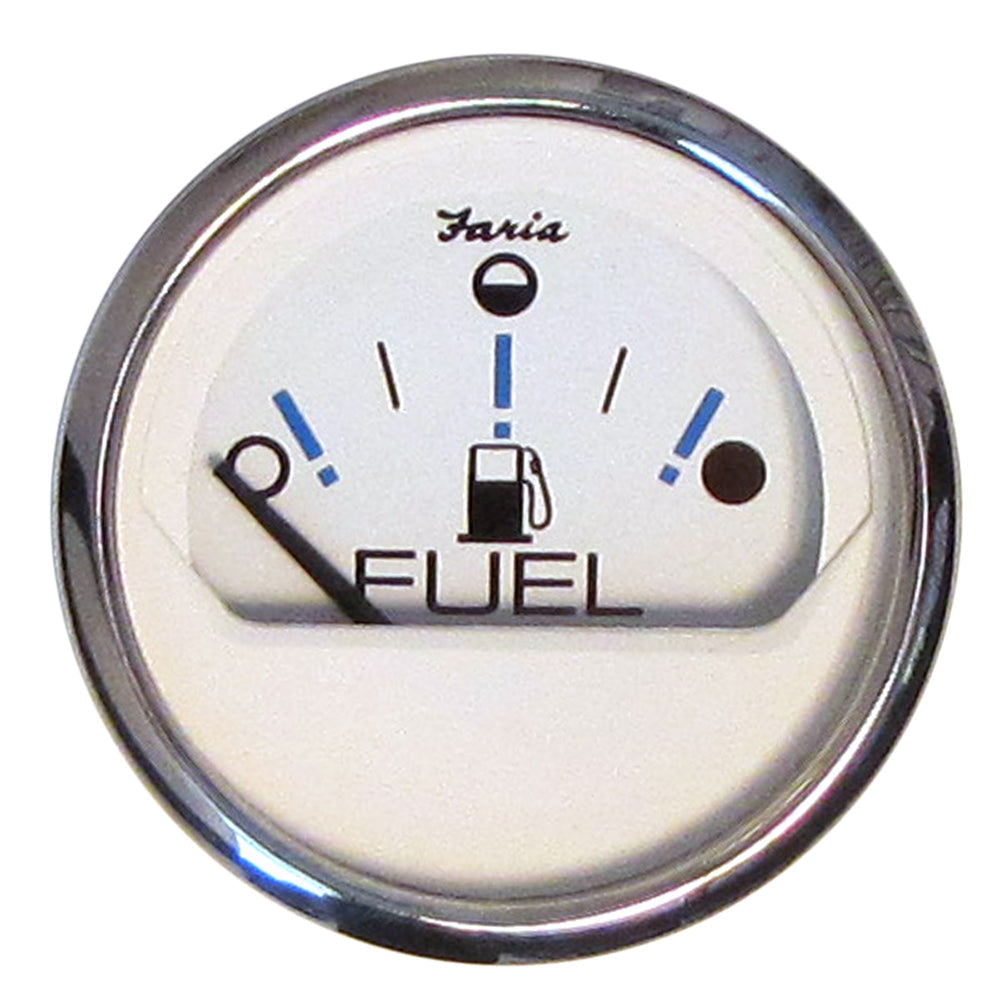 Faria Chesapeake White SS 2" Fuel Level Gauge - Metric (E-1/2-F) OutdoorUp