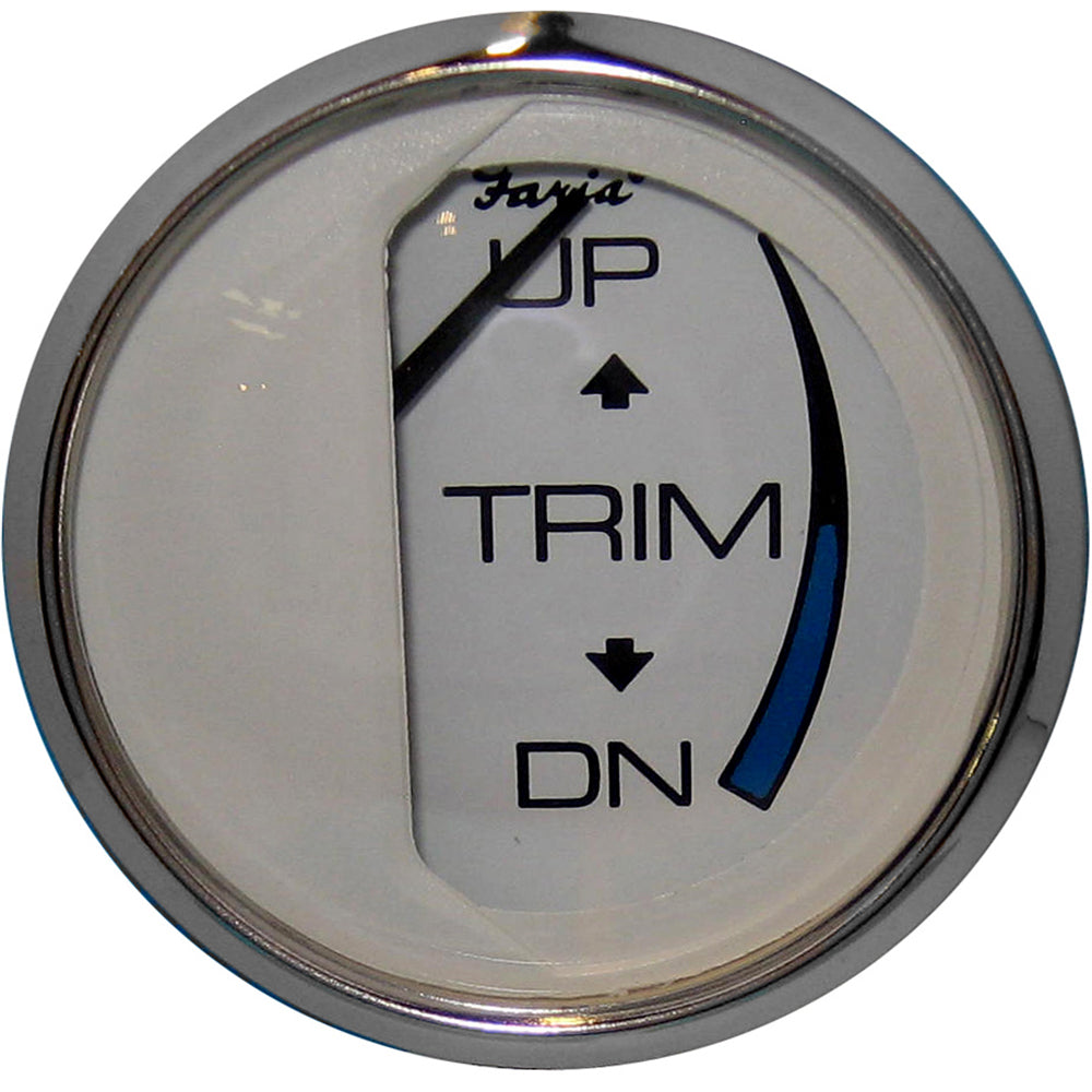 Faria Chesapeake White SS 2" Trim Gauge (Mercury / Mariner / Mercruiser / Volvo DP / Yamaha - 01 and Newer) OutdoorUp