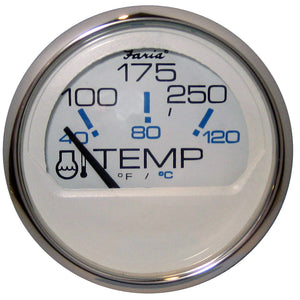 Faria Chesapeake White SS 2" Water Temperature Gauge - Metric (40 to 120C) OutdoorUp