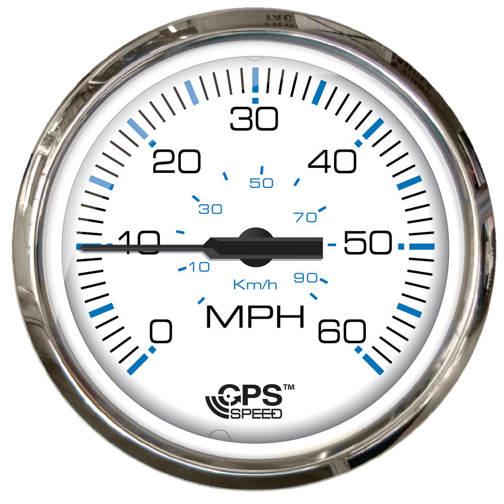 Faria Chesapeake White SS 4" Studded Speedometer - 60MPH (GPS) OutdoorUp