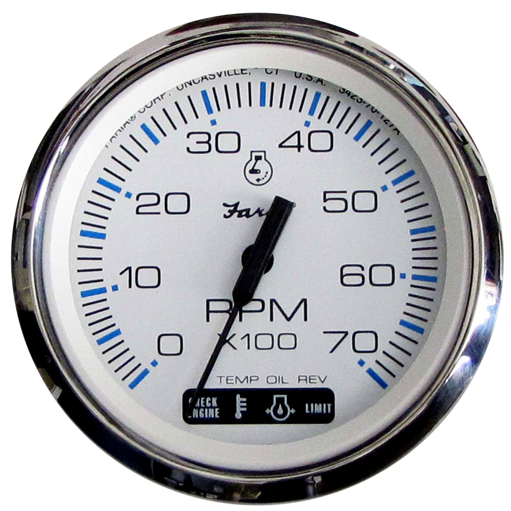 Faria Chesapeake White SS 4" Tachometer w/Suzuki Monitor - 7000 RPM (Gas) (Suzuki Outboard) OutdoorUp