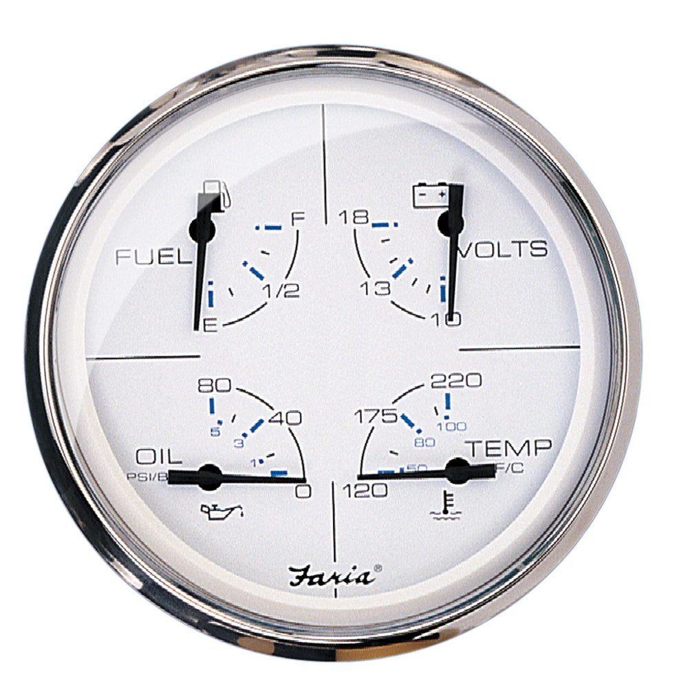 Faria Chesapeake White SS 5" Multifunction Gauge OutdoorUp