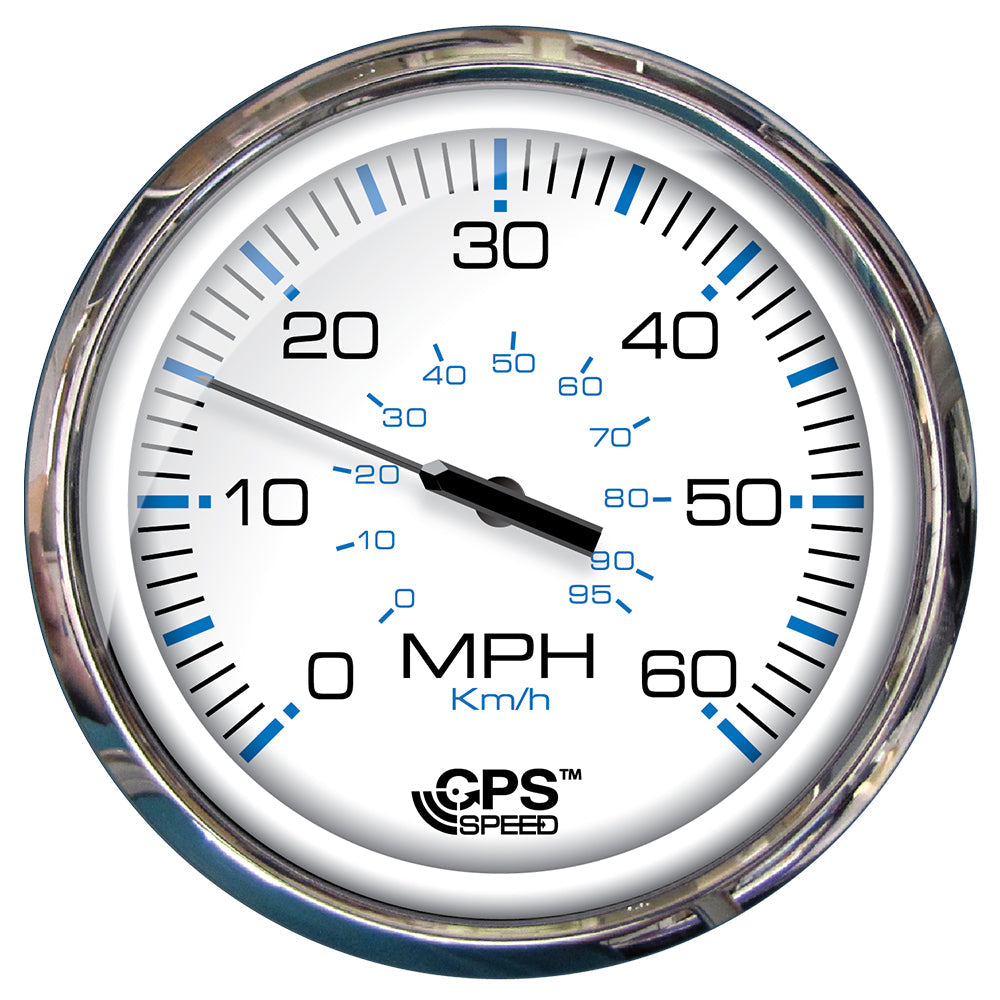 Faria Chesapeake White SS 5" Speedometer - 60 MPH (GPS)(Studded) OutdoorUp