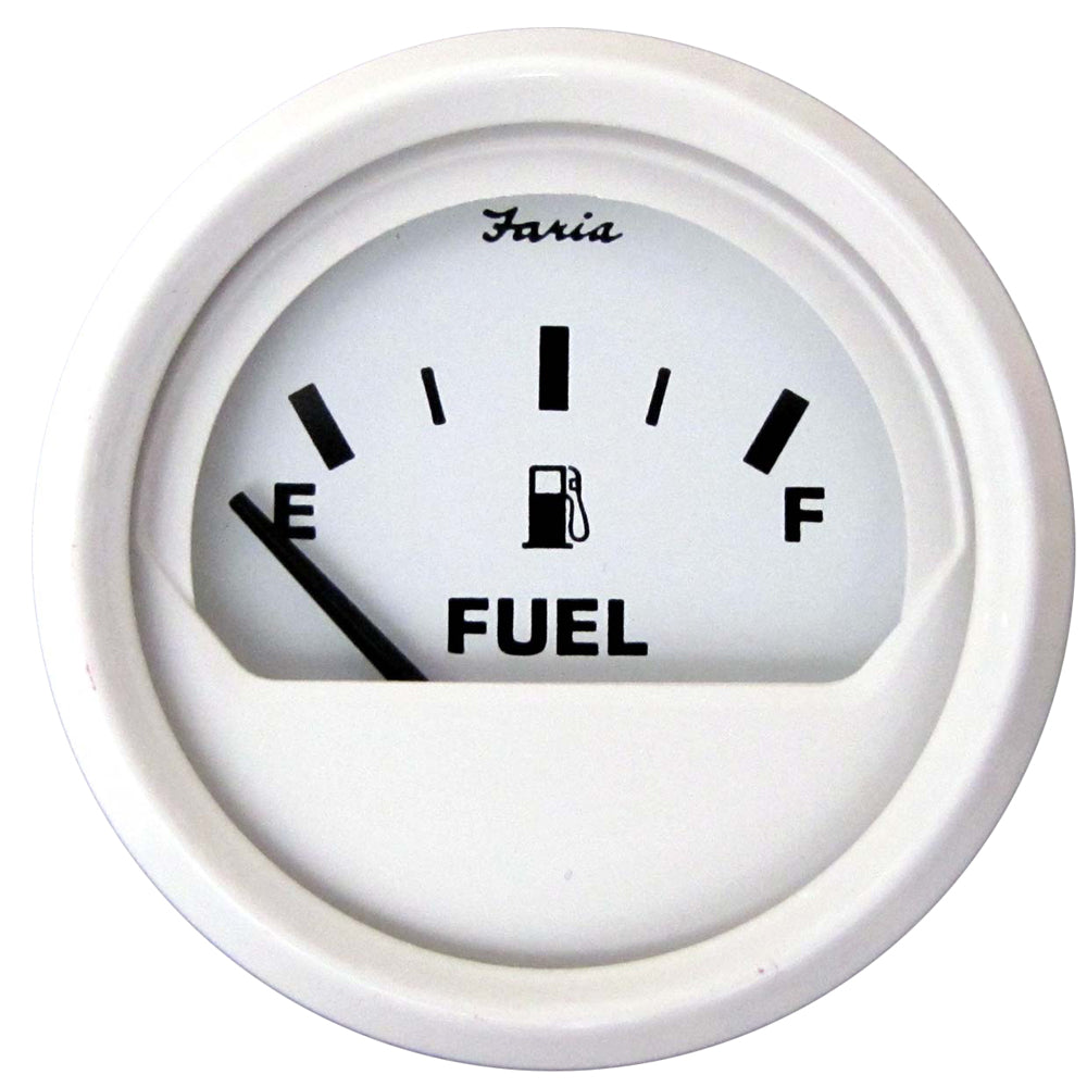 Faria Dress White 2" Fuel Level Gauge (E-1/2-F) OutdoorUp