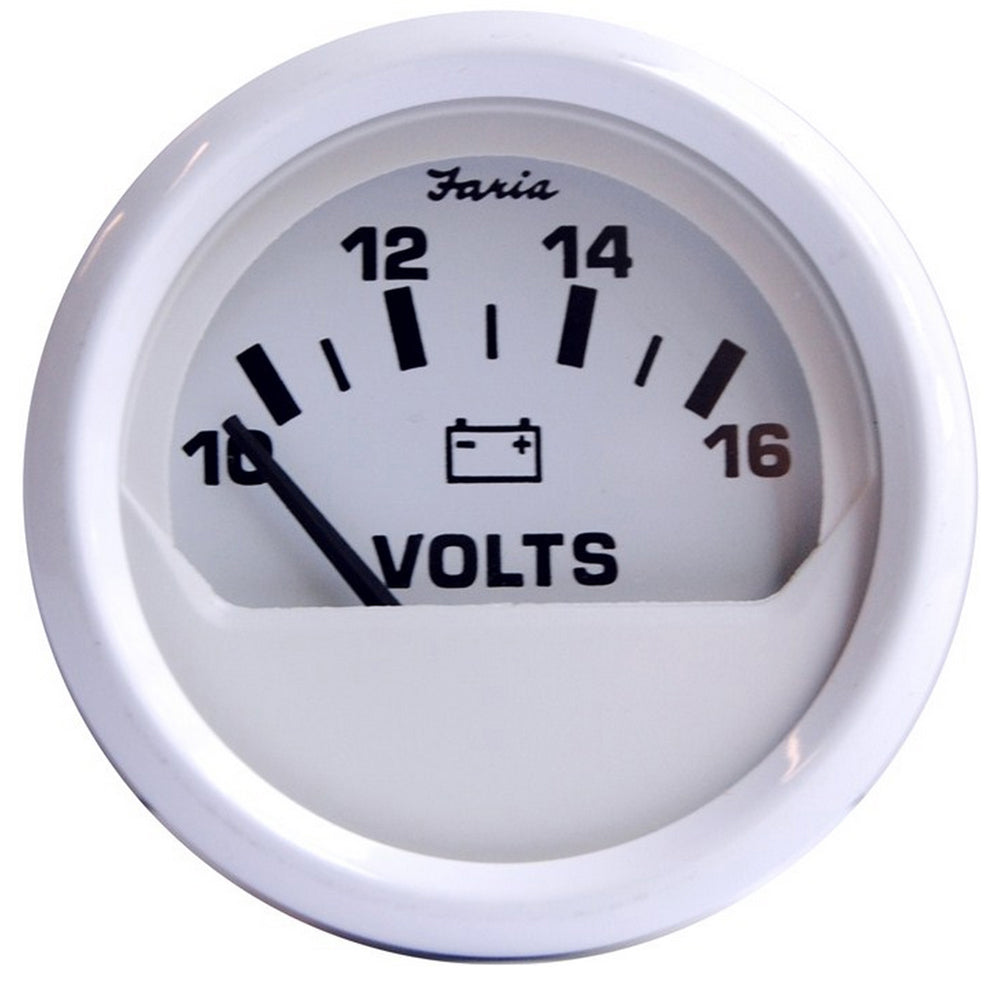 Faria Dress White 2" Voltmeter (10-16 VDC) OutdoorUp