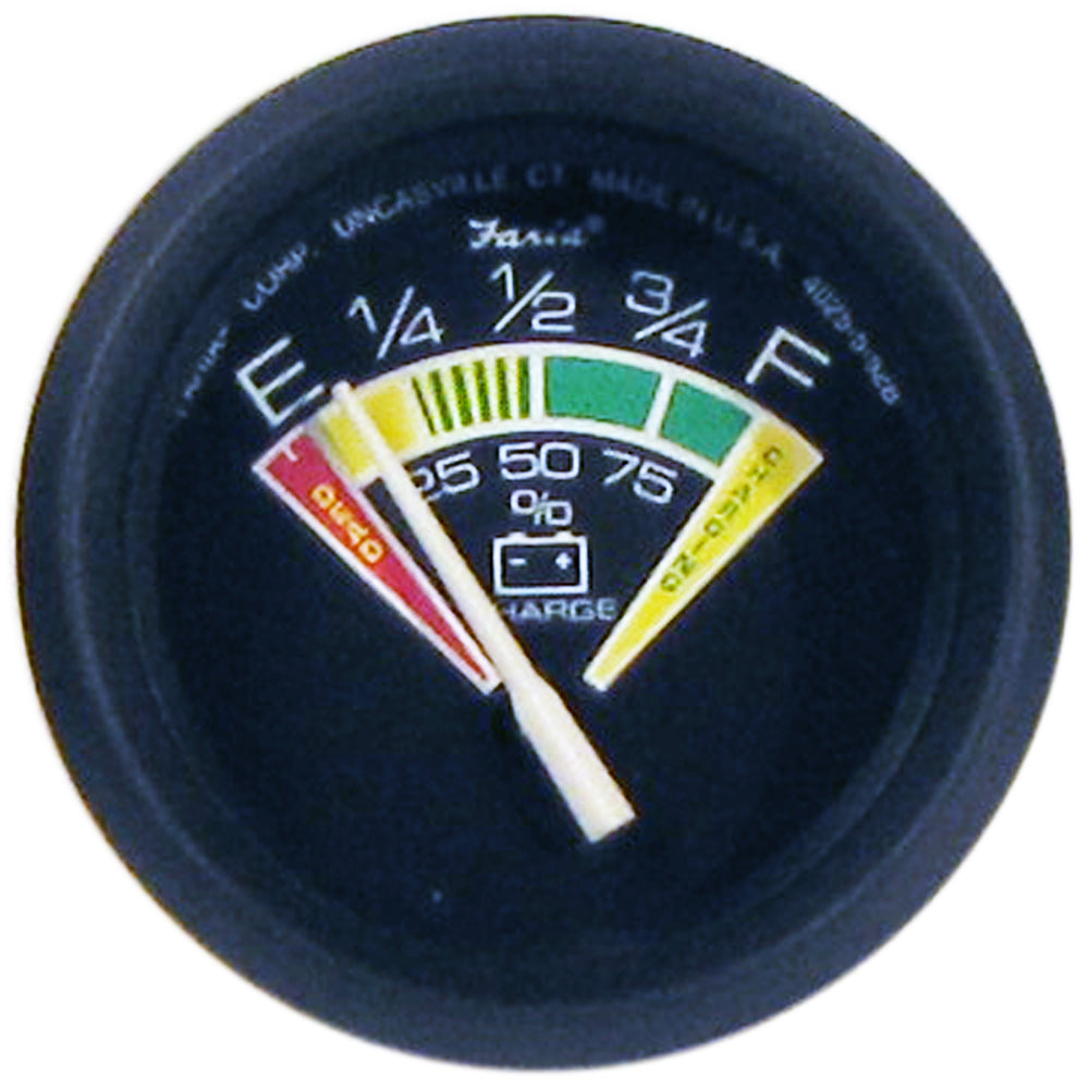 Faria Euro Black 2" Battery Condition Indicator (E to F) OutdoorUp