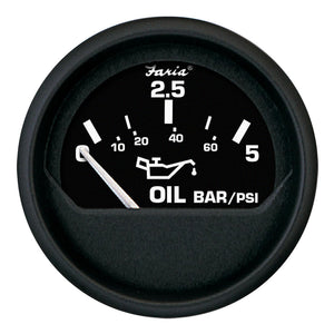 Faria Euro Black 2" Oil Pressure Gauge - Metric (5 Bar) OutdoorUp