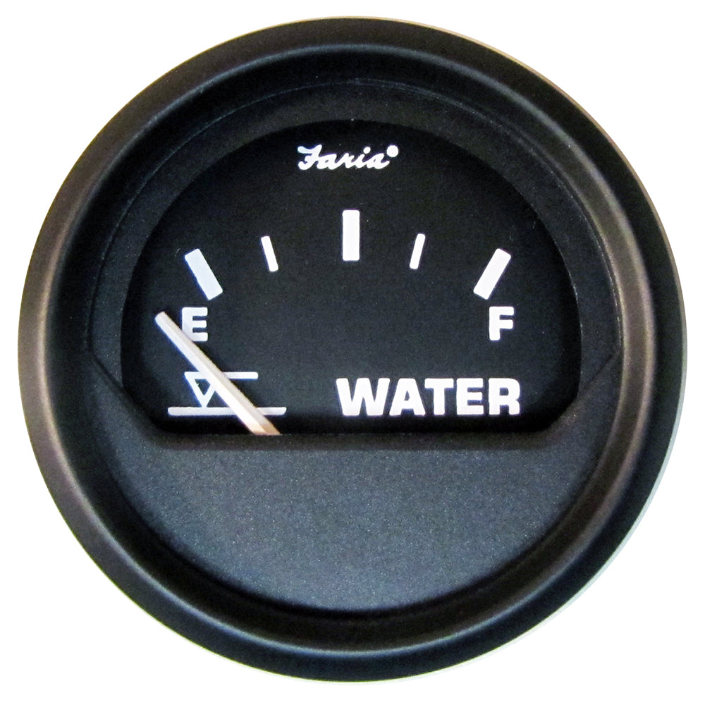 Faria Euro Black 2" Tank Level Gauge - Potable Water OutdoorUp