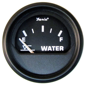 Faria Euro Black 2" Tank Level Gauge - Potable Water OutdoorUp