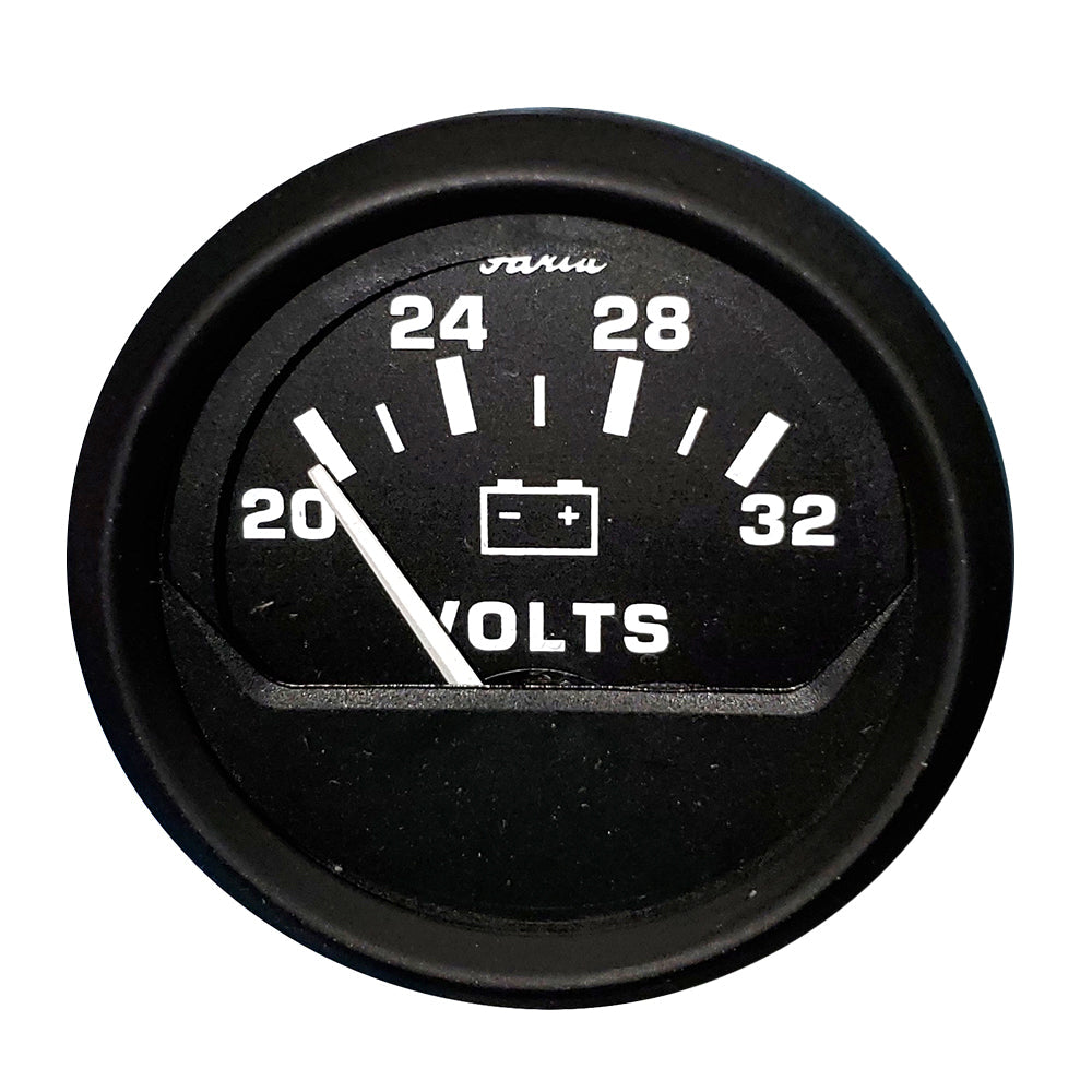 Faria Euro Black 2" Voltmeter (20-32 V) OutdoorUp