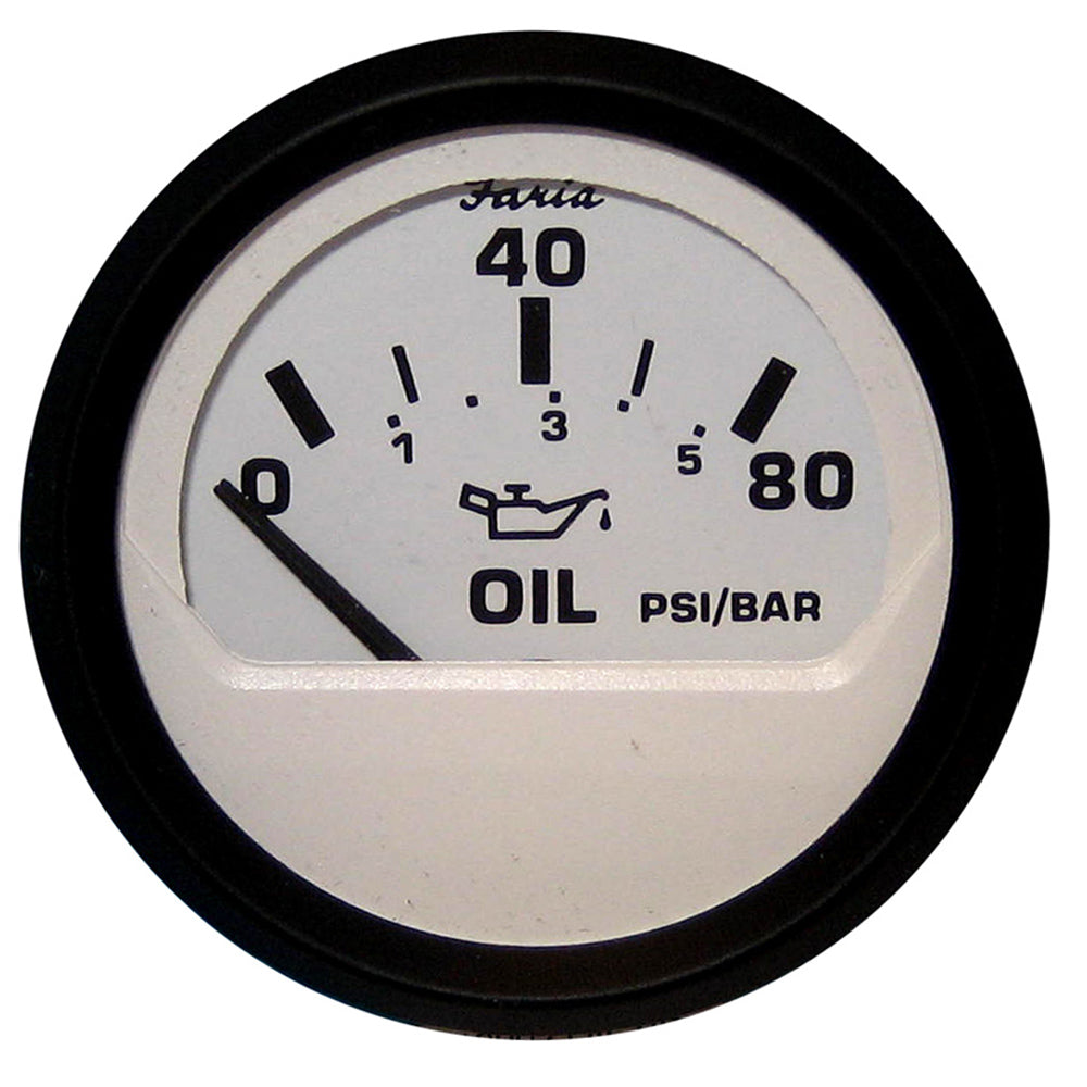 Faria Euro White 2" Oil Pressure Gauge (80 PSI) OutdoorUp