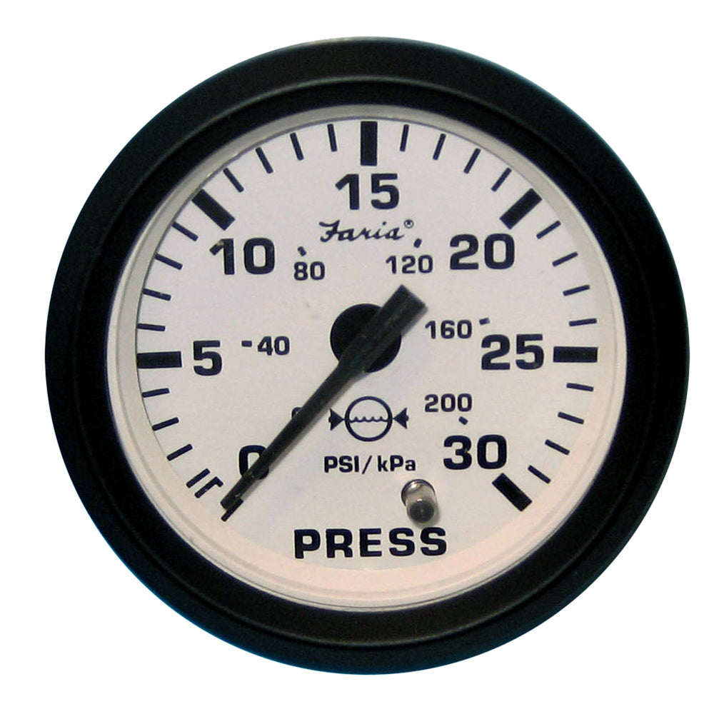 Faria Euro White 2" Water Pressure Gauge (30 PSI) OutdoorUp