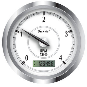 Faria Newport SS 4" Tachometer w/Hourmeter f/Diesel w/Magnetic Pick-Up - 4000 RPM OutdoorUp