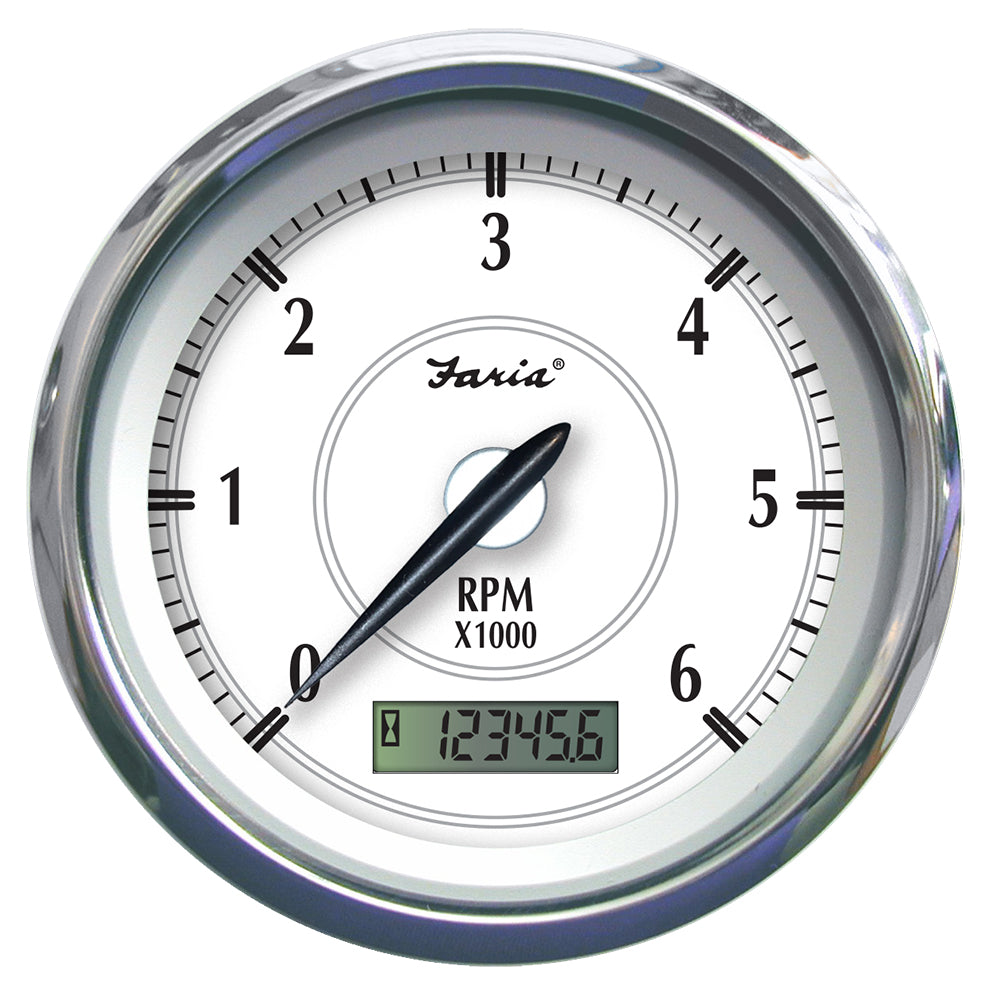 Faria Newport SS 4" Tachometer w/Hourmeter f/Gas Outboard - 7000 RPM OutdoorUp