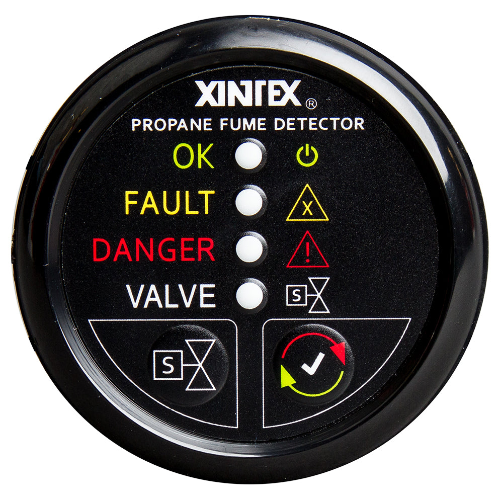 Fireboy-Xintex Propane Fume Detector w/Automatic Shut-Off  Plastic Sensor - No Solenoid Valve - Black Bezel Display OutdoorUp