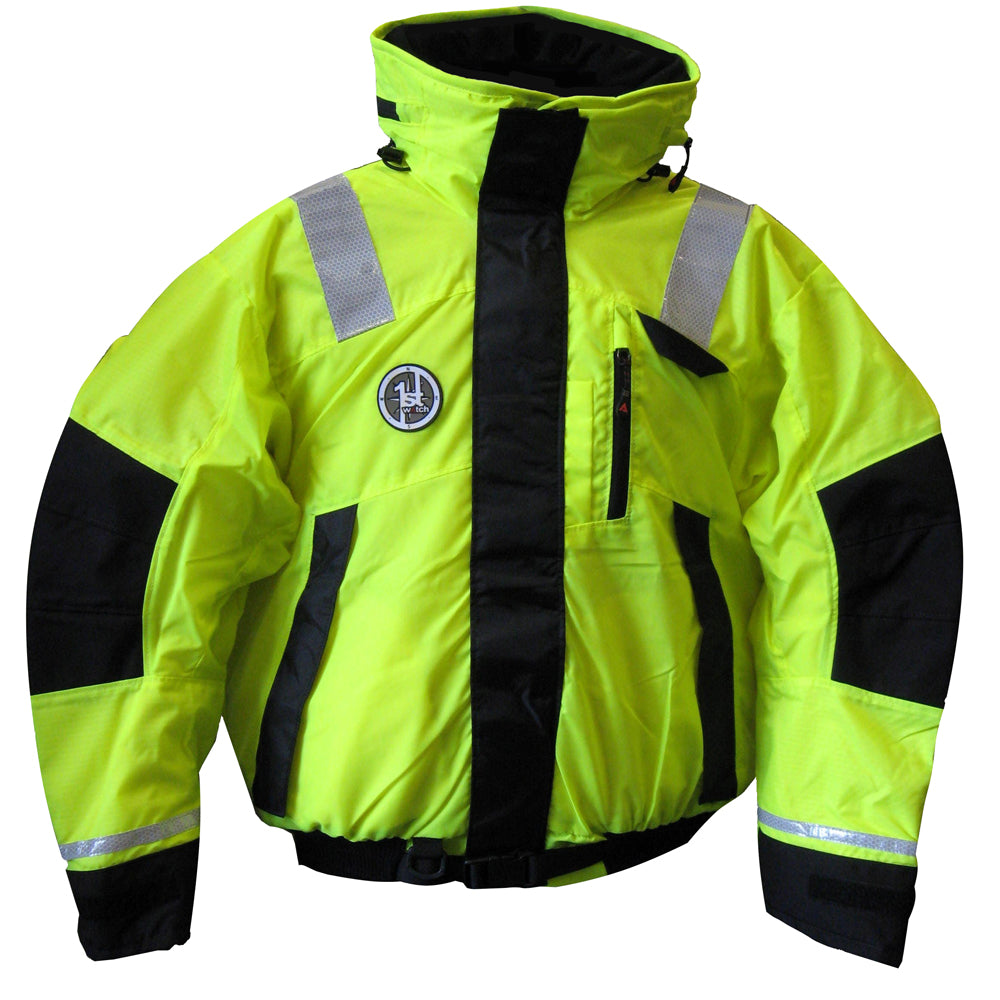 First Watch AB-1100 Flotation Bomber Jacket - Hi-Vis Yellow/Black - XL OutdoorUp